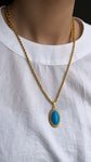 Blue Stone 22k Goldplated